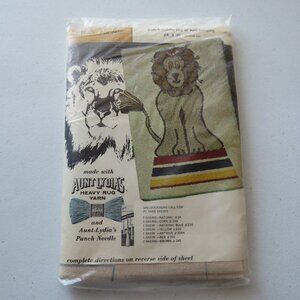 Aunt Lydia’s Lion Punch Needle Rug Wall Hanging 24“ x 36” Kit #606